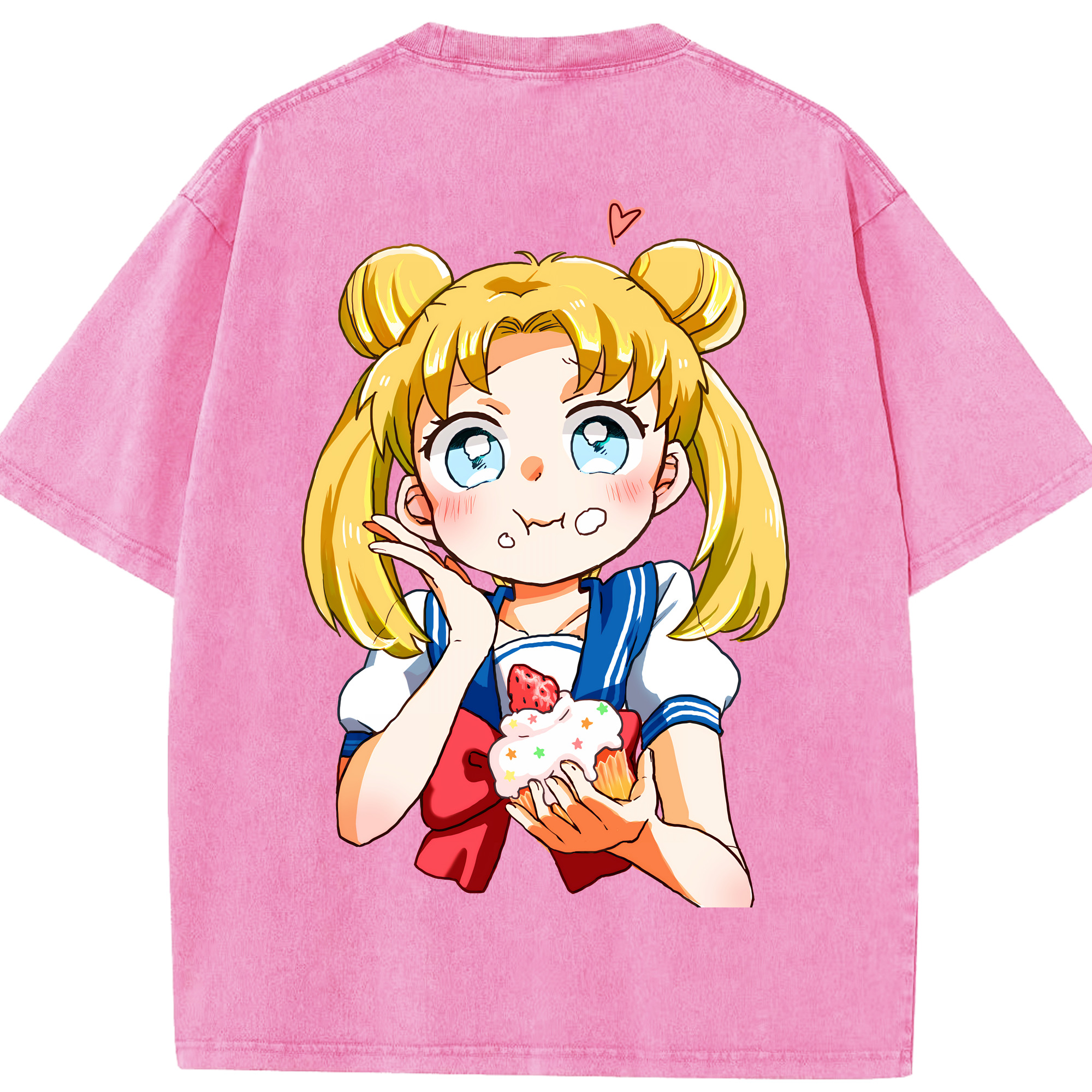 （画像用） 美少女戦士セーラームーン 愛野 美奈子 あいの みなこ Sailor Moon Aino Minako 綿100% ヴィンテージ風 半袖Tシャツ（背面プリント）